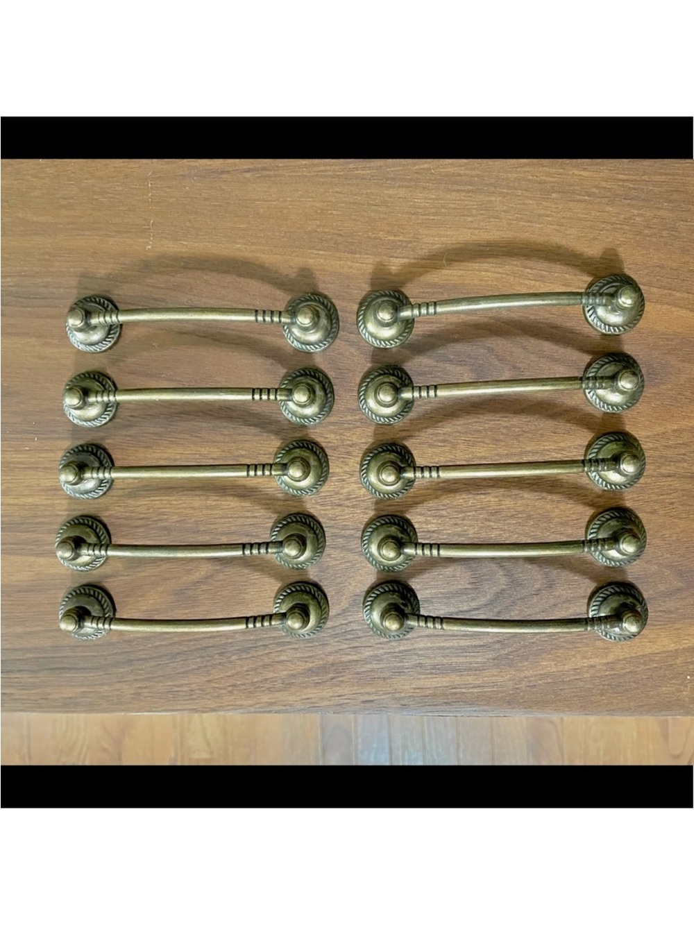 Vintage Brass Finish Drawer Pulls - Set of 15